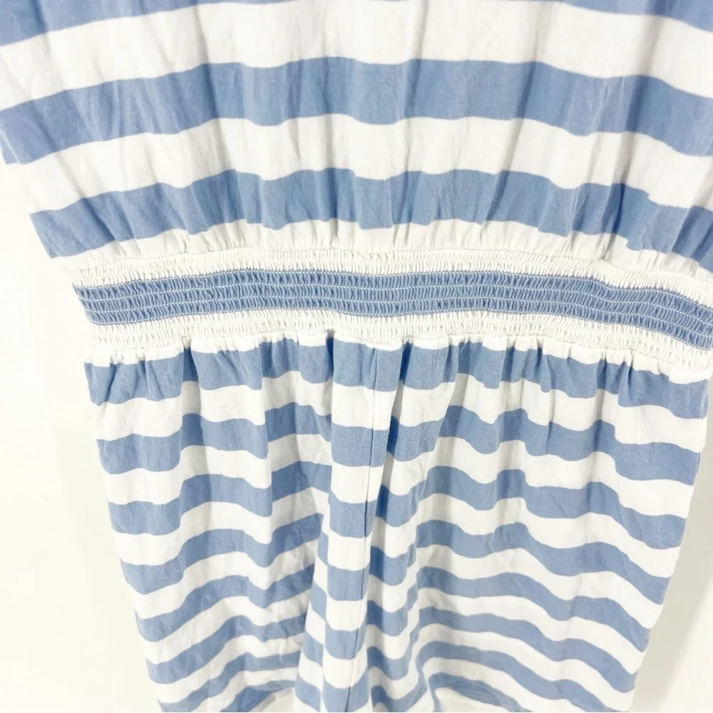 ✅ RALPH LAUREN GIRLS BLUE/WHITE‎ Striped Cotton Jersey Romper SIZE X-LARGE
